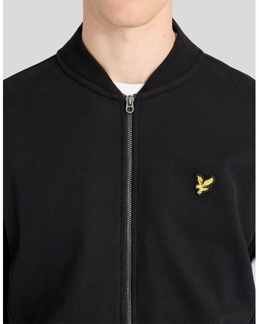 Lyle & Scott Black Sueded Jersey Bomber Jacket for men