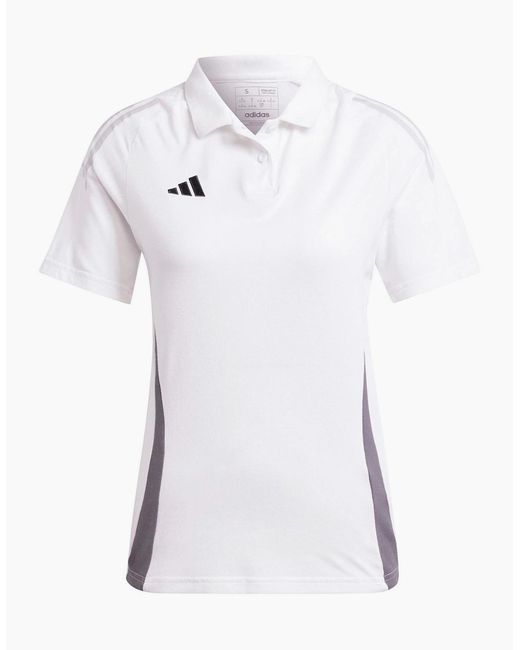 Adidas White Tiro24 Collared Neck Short Sleeve Polo Shirt