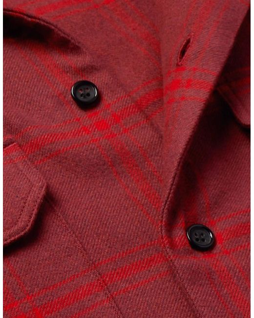 McQueen Red Oversized Camp-Collar Shirt for men