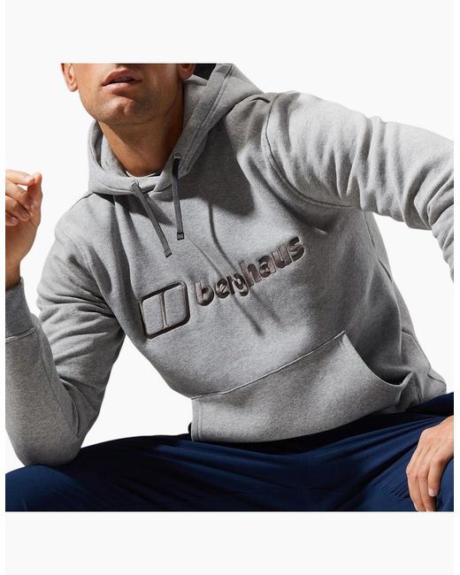 Berghaus Blue Hoodie Pullover Overhead Regular Fit Sportswear Fleece Logo Hoody for men
