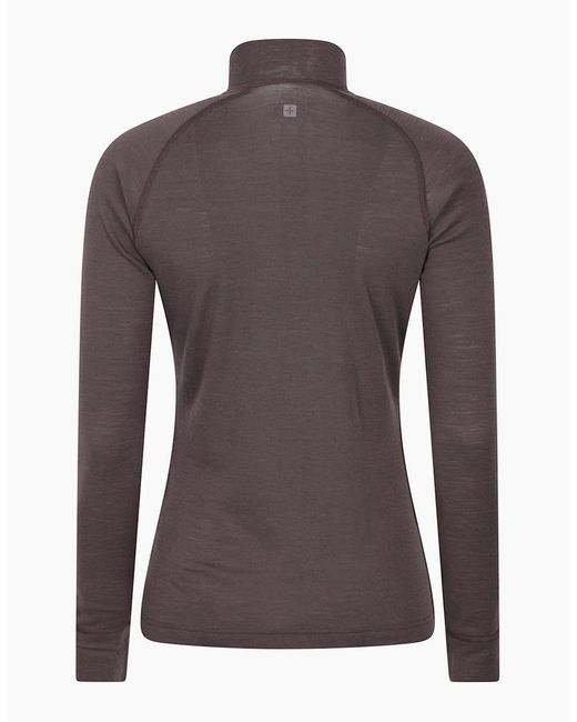 Mountain Warehouse Purple Ladies Merino Wool Zip Neck Thermal Top