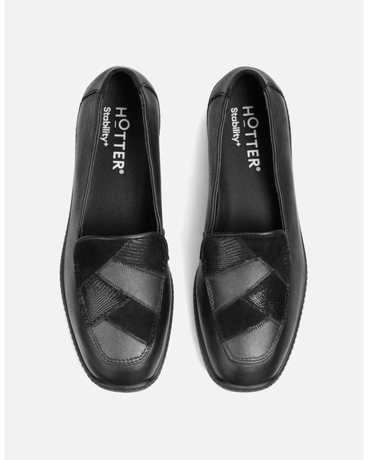 Hotter Black Faith Ii Slip On Shoes