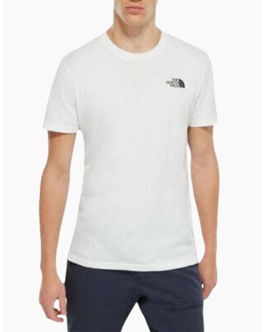 The North Face White T-Shirt Logo Short Sleeved Tee Cotton Crew Top for men