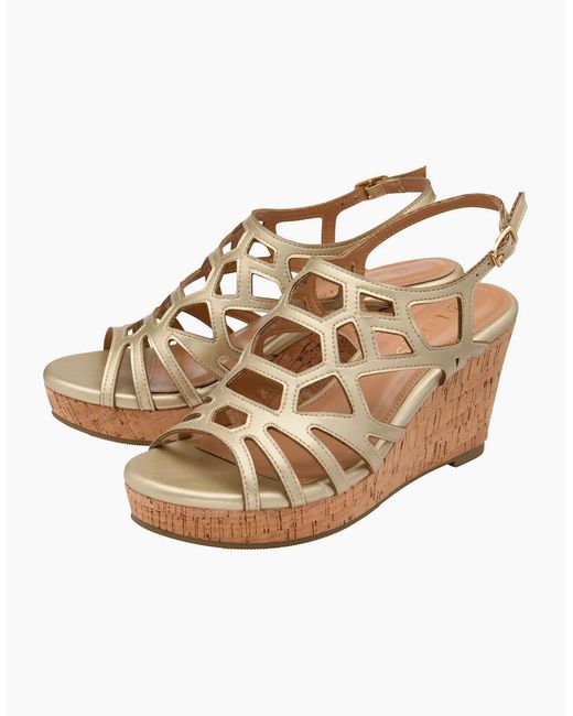 Lotus Metallic Rhi Wedge Sandals