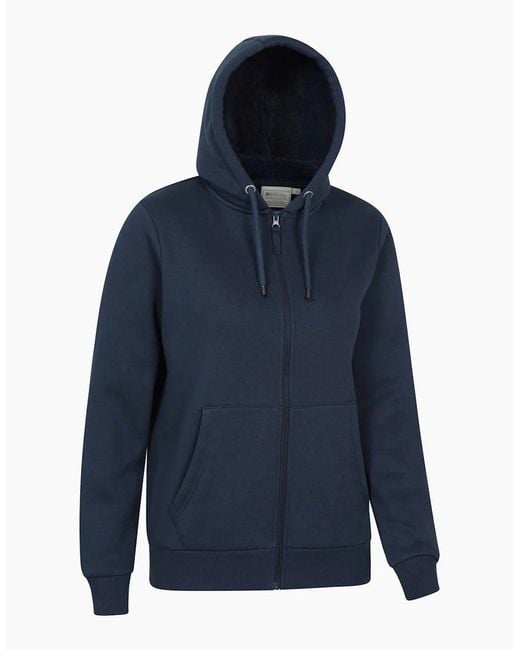 Mountain Warehouse Blue Ladies Dalton Sherpa Lined Full Zip Hoodie
