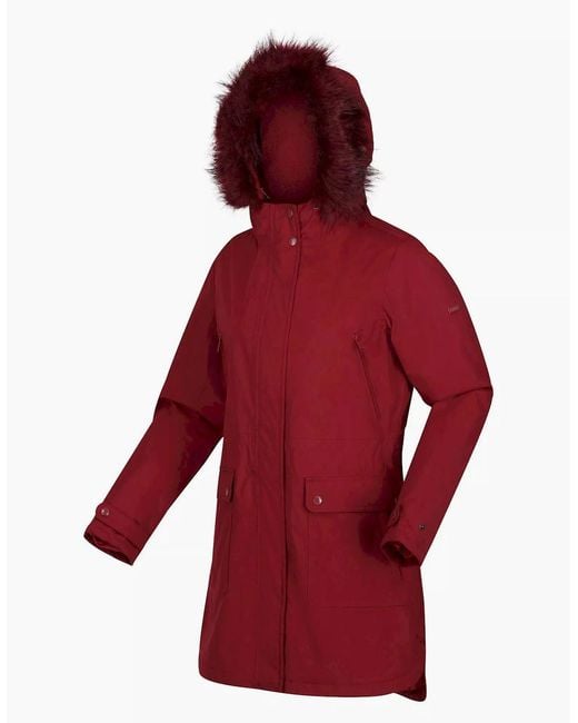 Regatta Red Ladies Sabinka Faux Fur Trim Parka