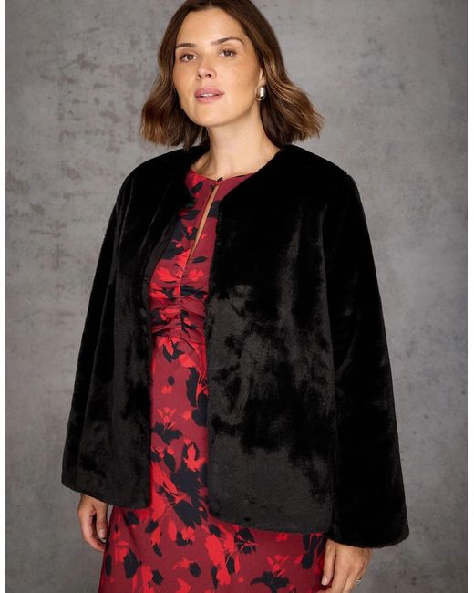 Live Unlimited London Red Faux Fur Jacket