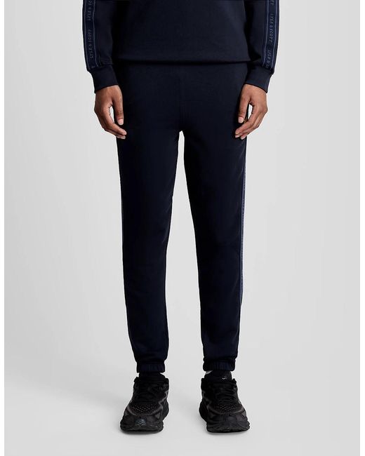 Lyle & Scott Blue Sports Tape Joggers for men