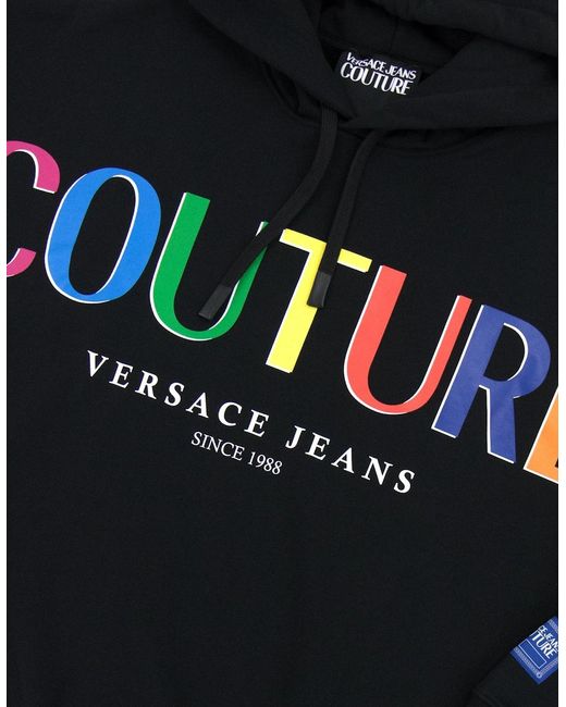 Versace Black Jeans Couture Logo Hoody for men