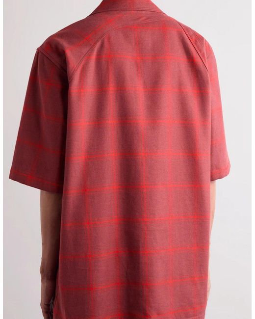 McQueen Red Oversized Camp-Collar Shirt for men