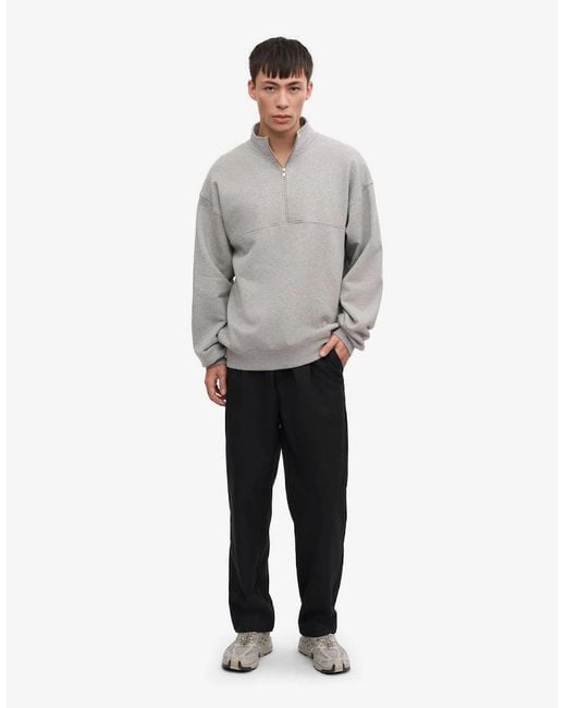 COLORFUL STANDARD Gray Organic Quarter Zip Sweatshirt for men