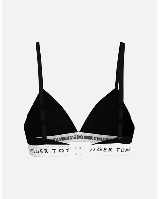 Tommy Hilfiger Black Heritage Cotton Rp Triangle Bra