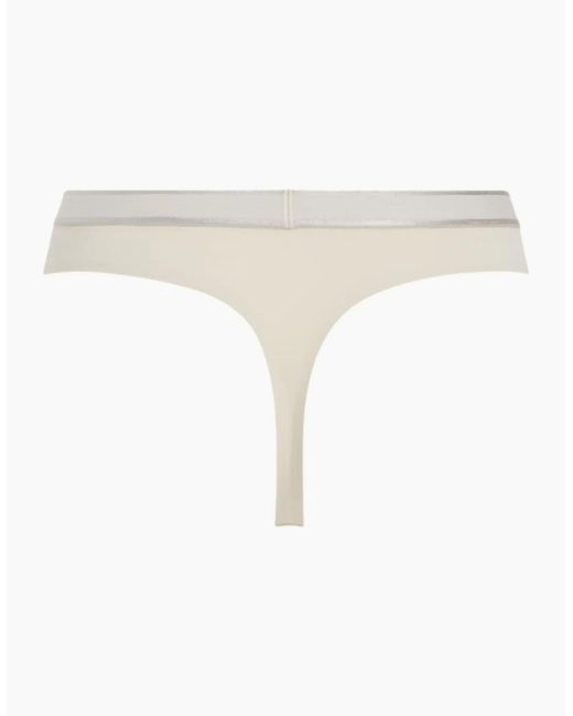 Calvin Klein Natural New Stone Logo Thong, Sandshell
