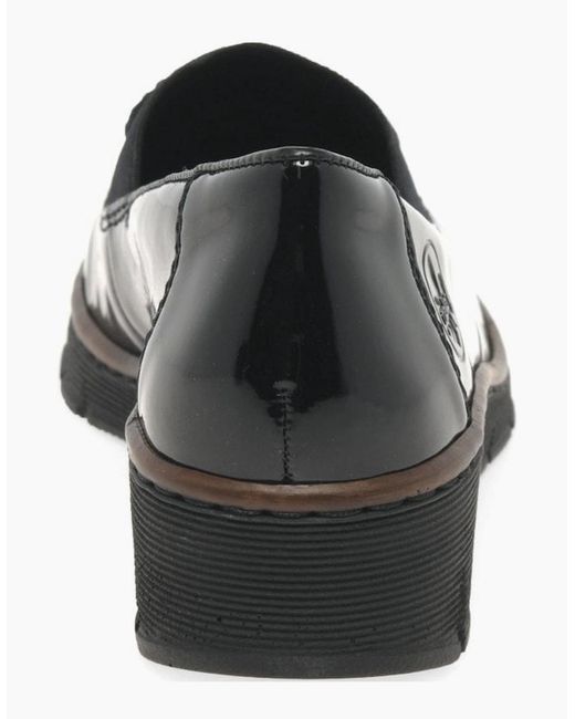 Rieker Black Gleam Tassel Loafers
