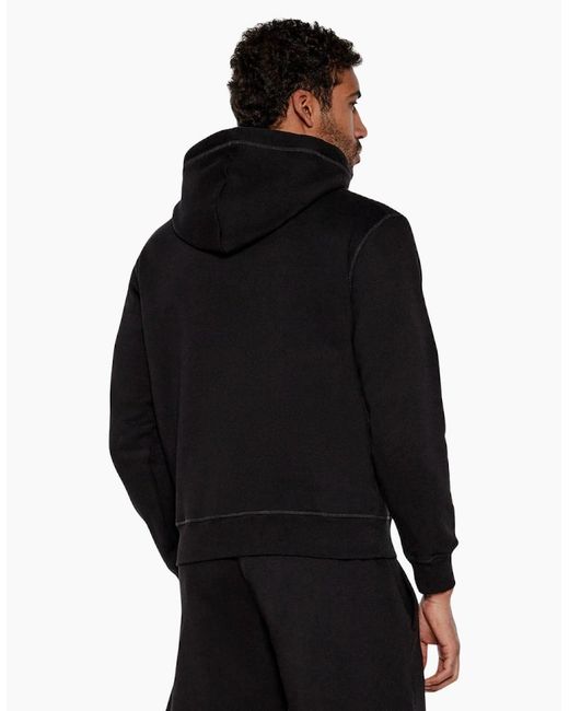 DSquared² Black Maple Leaf Patch Logo Cool Fit Hoodie for men
