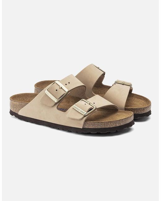 Birkenstock Arizona Multicolor Birkenstock Arizona Soft Footbed Nubuck Leather Sandal Sandcastle