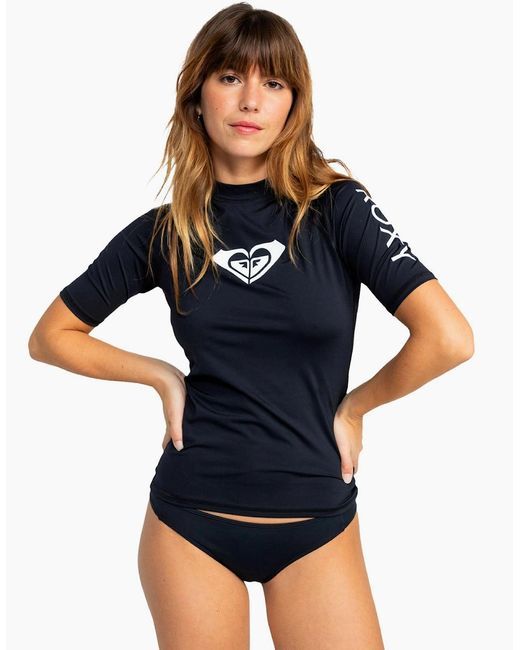 Roxy Blue Whole Hearted Upf 50 Short Sleeve Rash Vest