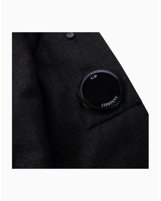 C P Company Blue Front Pocket Button Up Overshirt Dark for men