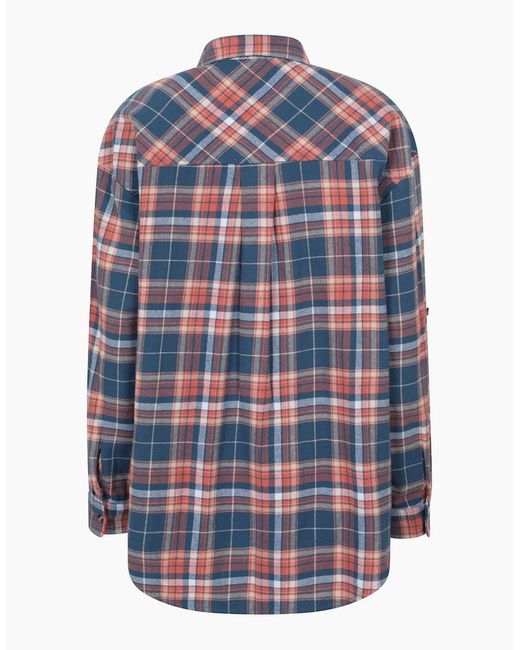 Mountain Warehouse Blue Ladies Elm Flannel Relaxed Fit Long-Sleeved Shirt