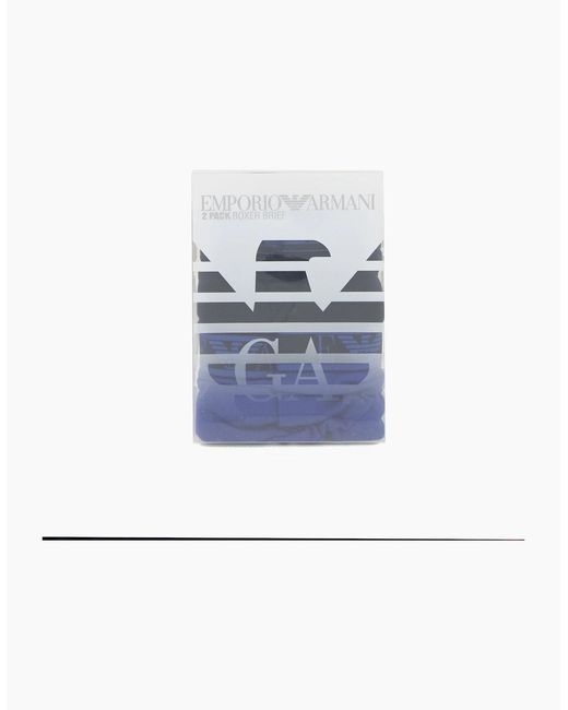 Emporio Armani Blue 2 Pack Stretch Cotton Boxer Mazarine for men