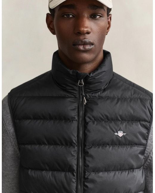 Gant Black Light Down Shield Logo Gilet for men