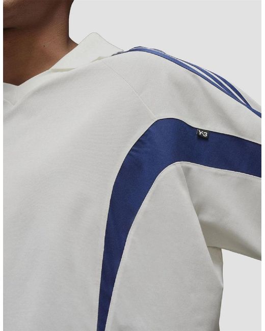 Y-3 Blue Cut Line T Shirt for men