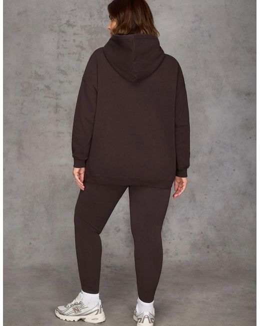 Live Unlimited London Black Chocolate Relaxed Hooded Sweatshirt