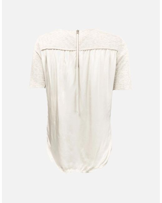 Maison Scotch White S/S Zip Closure Top