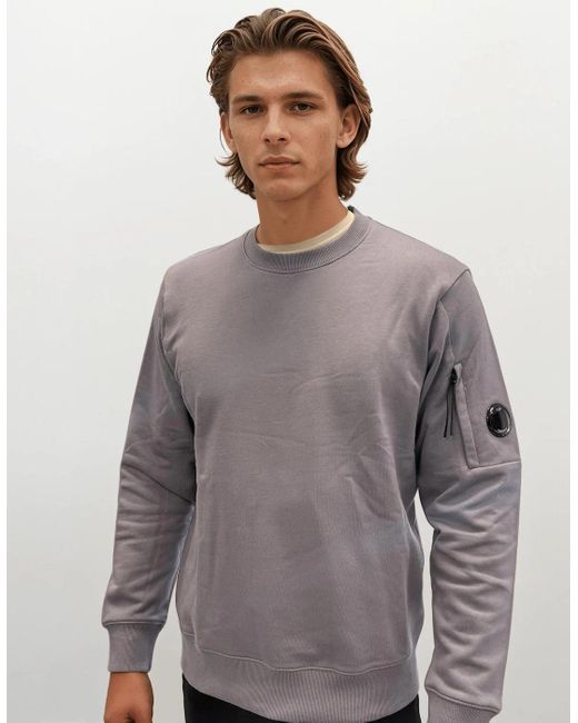 C P Company Purple Arm Lens Diagonal Sweatshirt for men