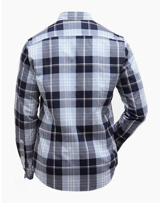 Barbour Blue Check Long Sleeved Edgar Tailored Shirt for men