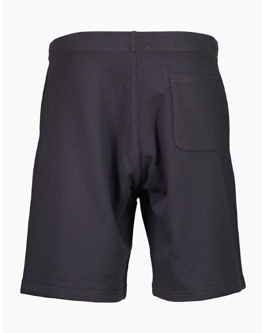 C P Company Blue Diagonal Raised Fleece Logo Bermudas for men