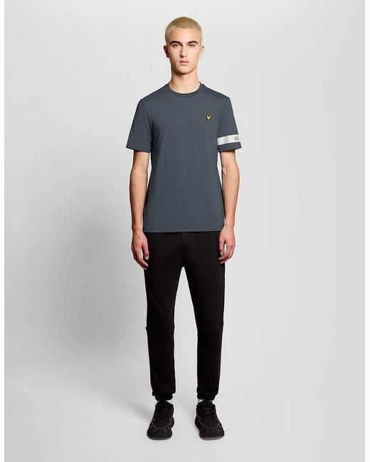 Lyle & Scott Blue Sports Sleeve Detail T-Shirt for men