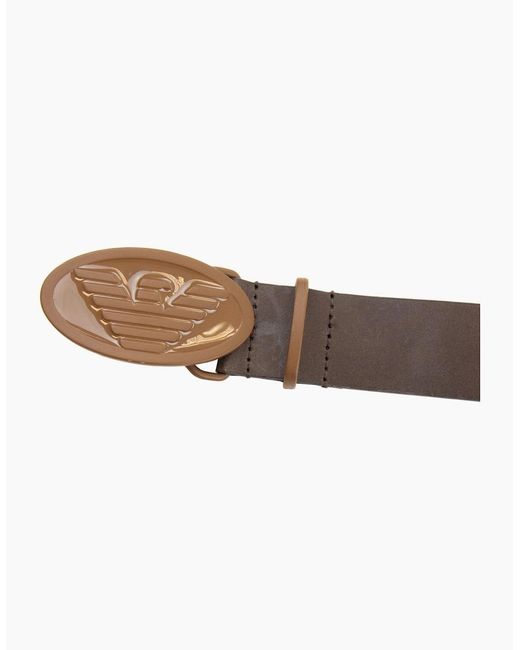 Emporio Armani Brown Eagle Buckle Belt Marrone for men