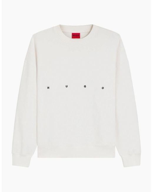 Boss White Hugo Darislong Sweatshirt 102 Natural for men