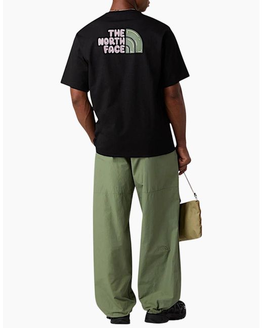 The North Face Black T Shirts Bubble Logo Relaxed Fit Crew Neck Summer Tee for men