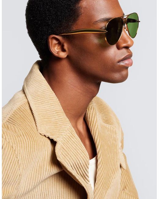 Bottega Veneta Green Bv Aviator Sunglasses