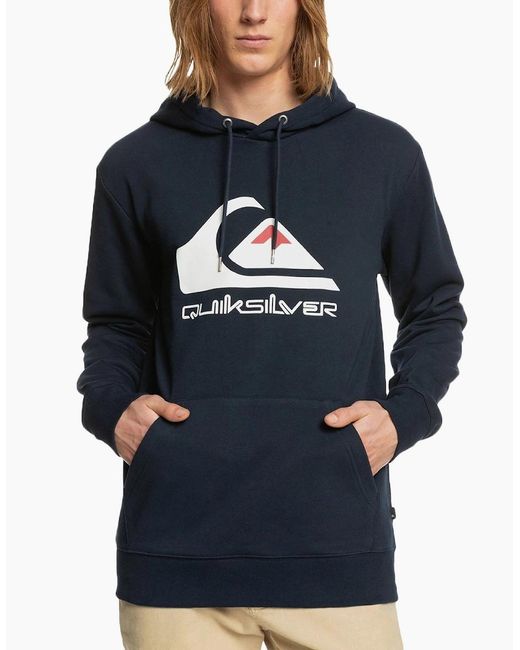Quiksilver Blue Big Logo Casual Pullover Hoodie for men