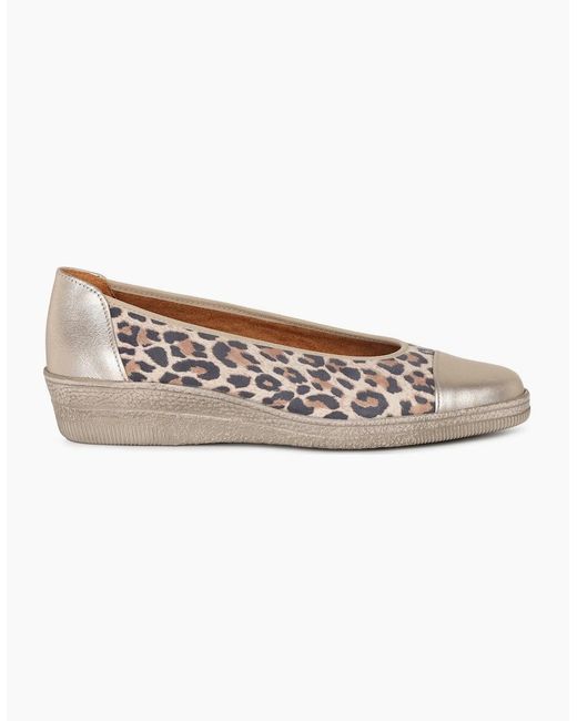 Gabor White Petunia Accent Low Heeled Pumps