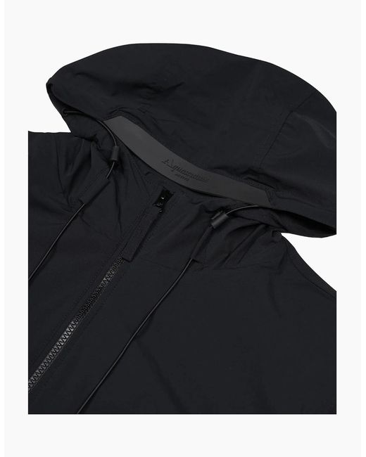 Aquascutum Blue Active Hooded Stretch Windbreaker Jacket for men