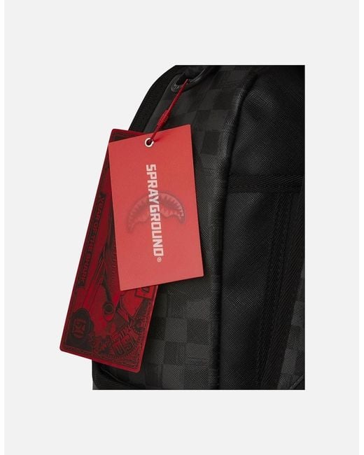 Sprayground Black Scribble Shark Check Backpack