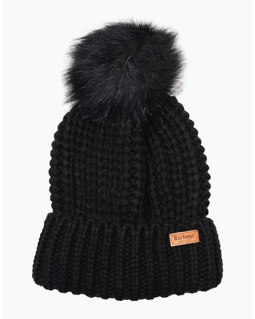 Barbour Black Saltburn Hat & Scarf Set