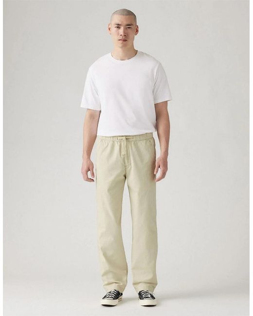 Levi's Natural Levi's Solid Patterned Relaxed Straight Chinos for men