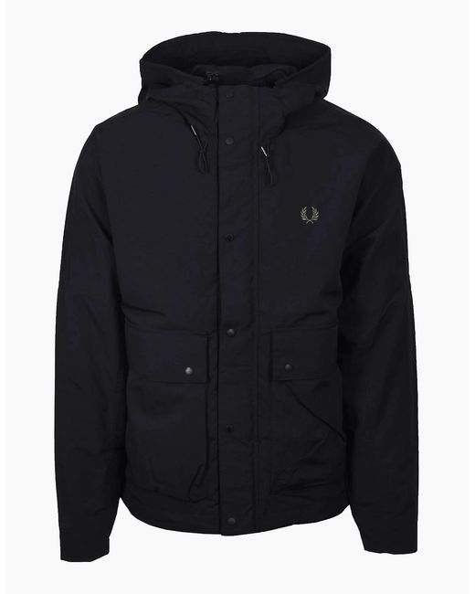 Fred Perry Blue Cropped Ripstop Parka for men