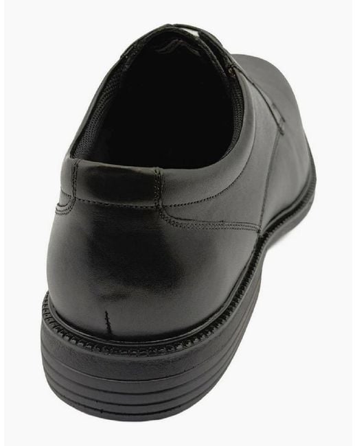Rockport Black Clinton Plain Toe Shoes for men