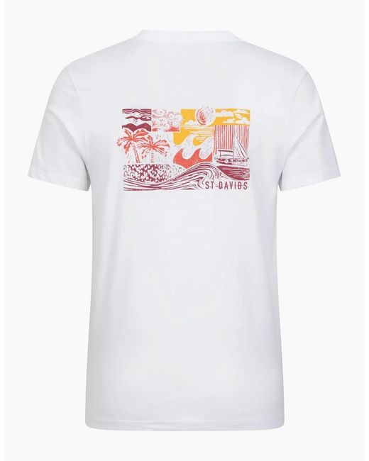 Mountain Warehouse White St Davids Printed Organic T-Shirt for men