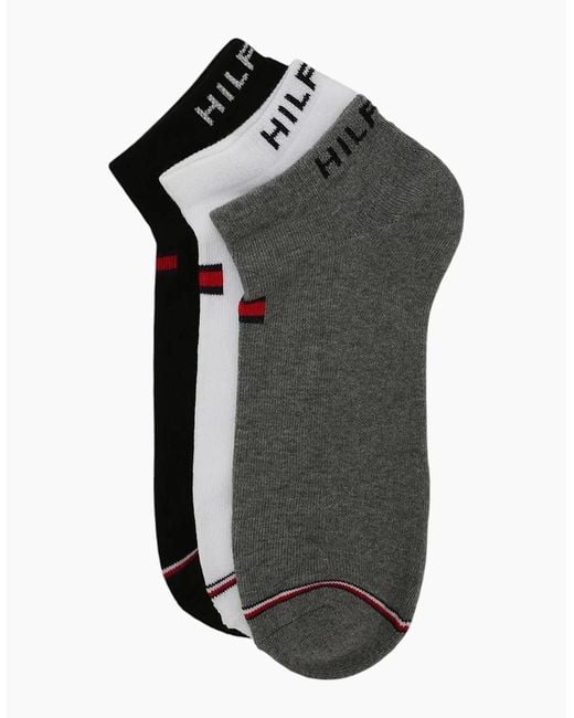 Tommy Hilfiger Black Ankle Socks 3 Pack Trainer Socks for men