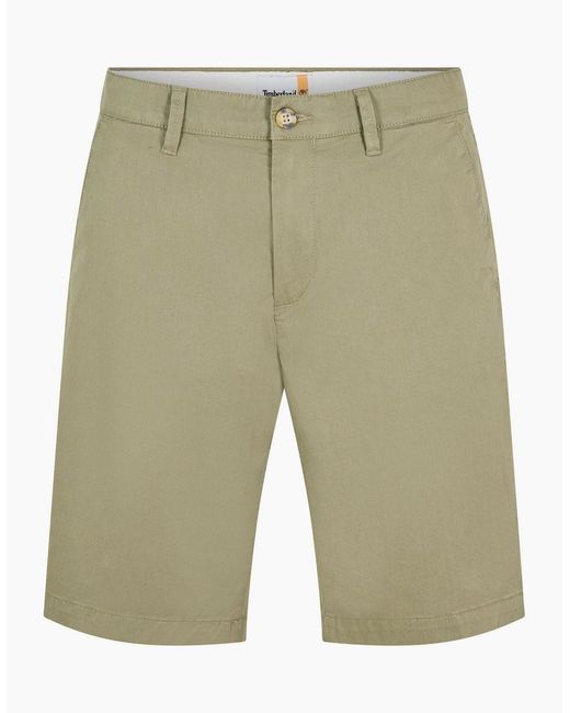 Timberland Green Topsfield Twill Solid Patterned Chino Shorts for men