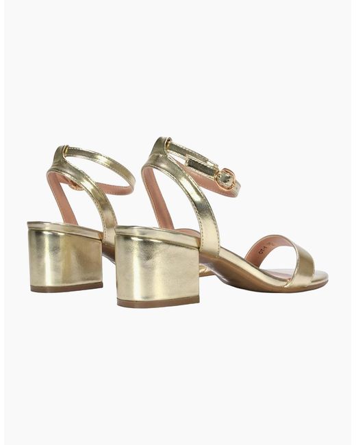XY London Ladies Gemma Metallic Strappy Low Block Heel Sandals