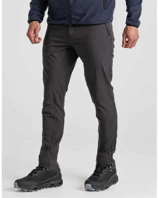 Craghoppers Blue Expedition Solid Patterned Slim Trousers for men