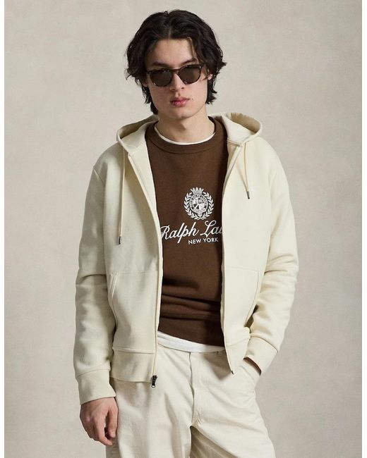 Polo Ralph Lauren White Full Zip Hoody 510 Guide Cream for men